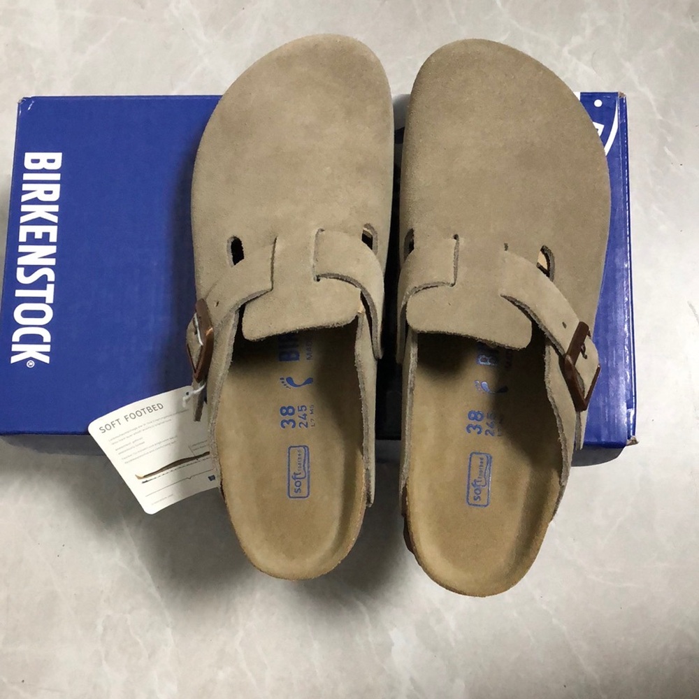 🎾birkenstock taupe Suede Men's Sandals